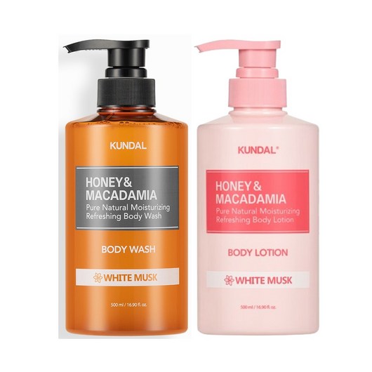 쿤달 네이처바디워시500ml + 바디로션500ml 화이트머스크향, 1세트, 500ml