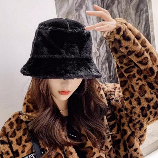 모드놀리 데일리 부드러운 퍼 겨울 버킷햇