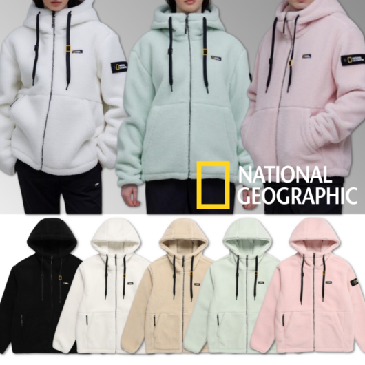 (국내매장 정품)내셔널지오그래픽 남여공용 풀집업 후드집업 뽀글이 공용 점퍼 아우터 긴팔 상의