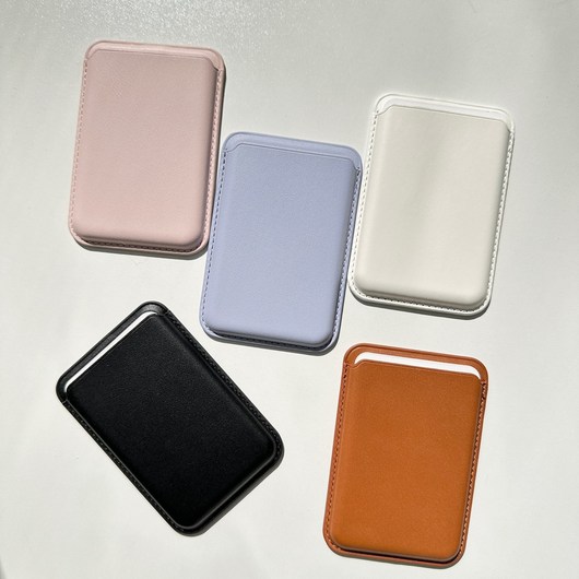 악세사리하우스 초강력 자력 맥세이프 호환 가죽 휴대폰 카드지갑, 1개, 화이트