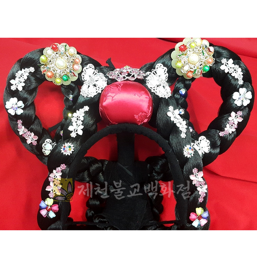 [유리관포함]궁대신머리A 어여머리 큰머리, 단품, 1개