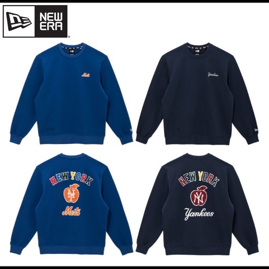 2024 F/W 뉴에라 맨투맨 MLB 빅애플 B-APL 남녀공용 긴팔 라운드 넥