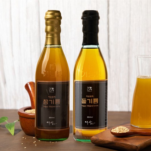 이삭방앗간 참기름 & 들기름 세트, 350ml 들기름선물