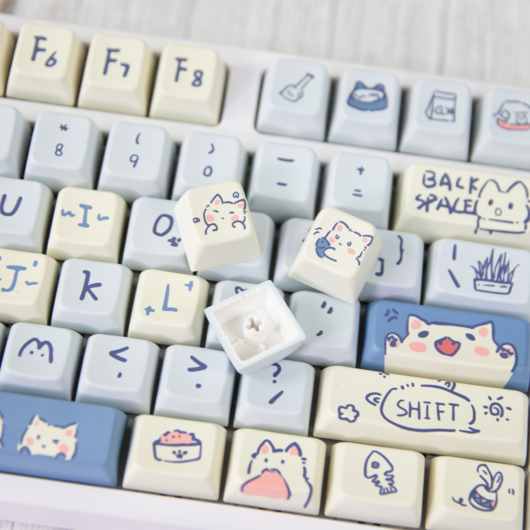 워키 MDA PBT 블루캣 키캡 전면승화 기계식 키보드키캡 148key 7u 호환