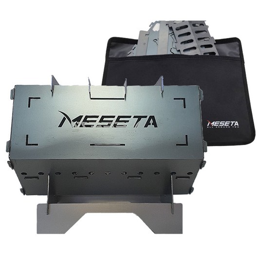 메세타 캠핑화로대 접이식화로대 불멍화로대 국산 포스코2T스틸 강철 바베큐그릴 숯불 장작 난로, 1개