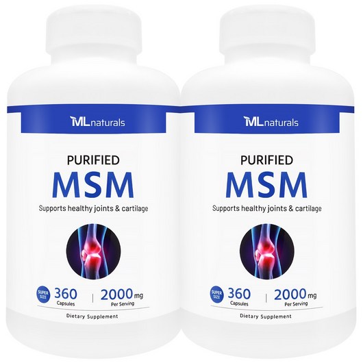 [미국빠른직구] 신제품 마이라이프 내추럴스 식이유황 MSM 2000mg, 360정, 2개