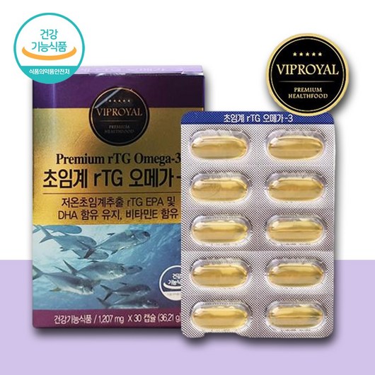 알티지 오메가3 저온초임계 혈행개선영양제 30정 중장년 혈행개선 도움, 1개