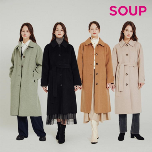 [엔터식스]SOUP 캐시 혼방 롱 코트SZWHCV1