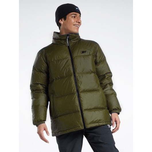 리복 Reebok 남여공용 CL D11 미드 다운자켓 - 카키 HS3895 REJU2F619K2