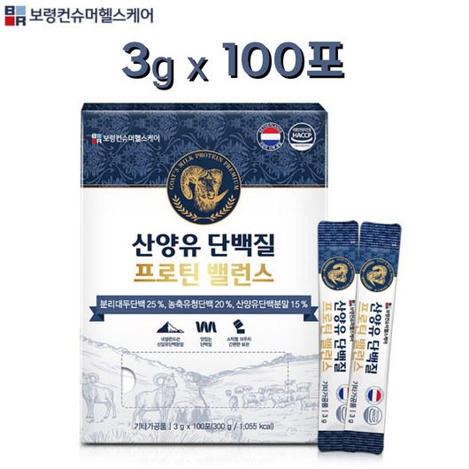 보령 산양유 단백질 프로틴 밸런스 3g, 300g, 1개