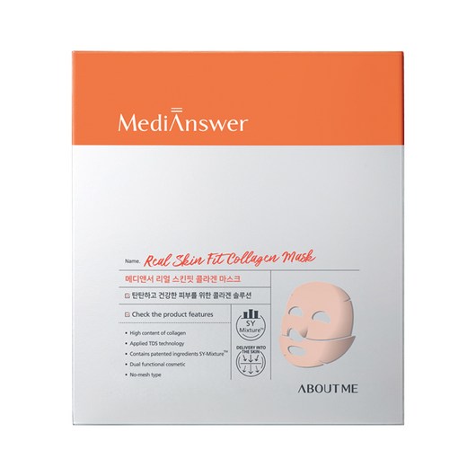 메디앤서 리얼 스킨핏 콜라겐 마스크, 4개입, 1개