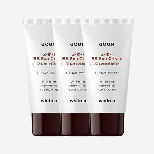 화이트리 고움 투인원 비비 선크림 40ml / 선비비 21호 23호, 3개