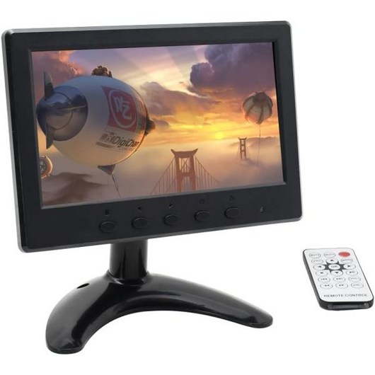 포터블모니터 휴대용모니터 7인치 미니 모니터 IPS HD 1080P 소형 HDMI/BNC/AV/VGA/USB 5 in 1 PC/TV/DVD/Raspberry PI/CCTV/카메라/