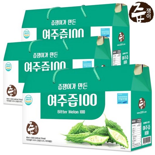즙쟁이 여주즙 3박스 90포, 80ml, 30개