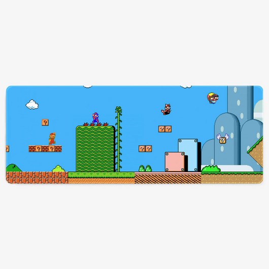 슈퍼마리오 마우스장패드 슈퍼마리오굿즈 데스크매트 800x300x4mm, W8GAMario_07.그린스테이지, 1개