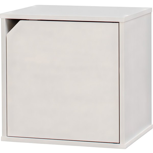 아이리스 컬러 1단 도어형 공간박스, 오프화이트, 1개