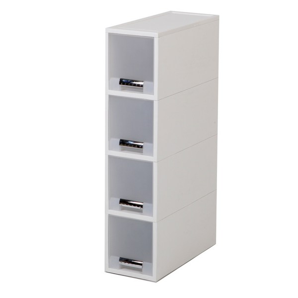창신리빙 화인 스텝 서랍장, 화이트, 4개