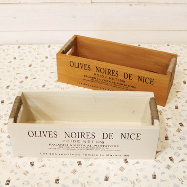  컨츄리아이템 올리브 우드 박스 화이트, 1개 