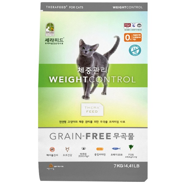  세라피드 그레인프리 체중관리 고양이 사료, 7kg, 1개 
