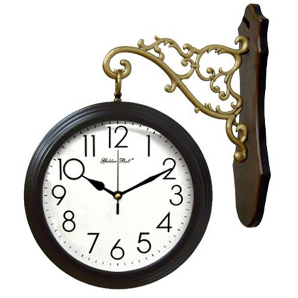 골든벨시계 무소음 양면 벽시계, 진밤색