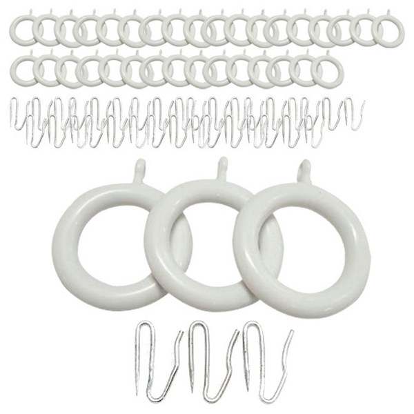  지앤지 커텐링, 화이트, 커텐링 36개+커텐핀36개_화이트, 1세트 