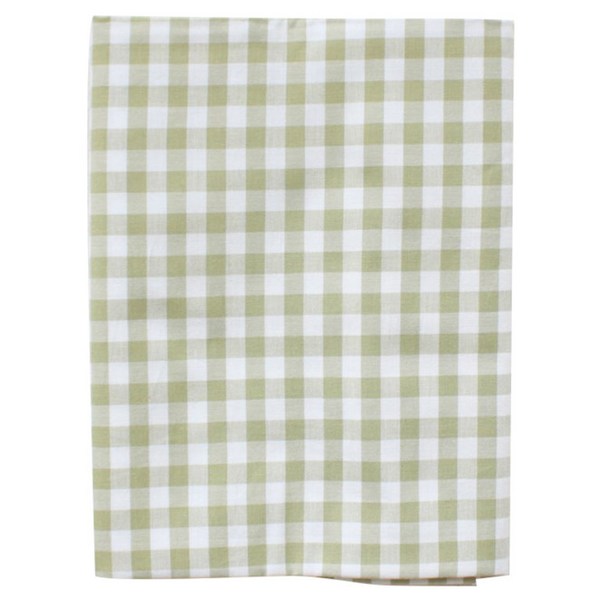 르우홈 선염 체크 패브릭 원단, 라이트올리브그린