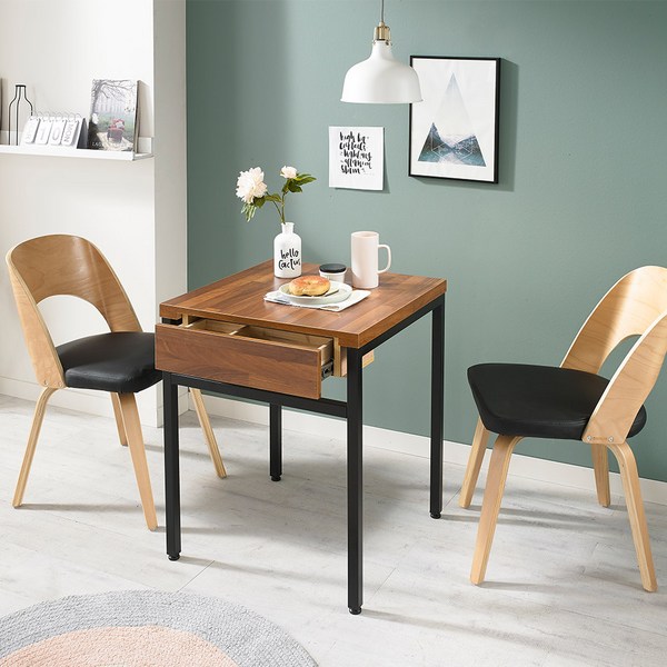 국내제작 상판 LPM 2인용 식탁 카페 테이블, 멀바우