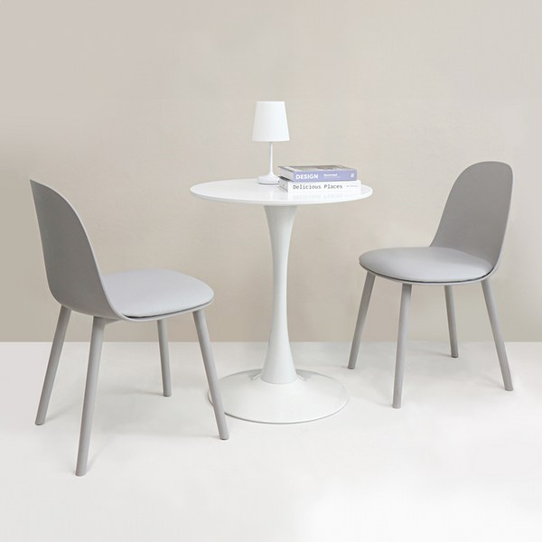  코멧 인테리어 등받이 식탁의자, 그레이, 2개 