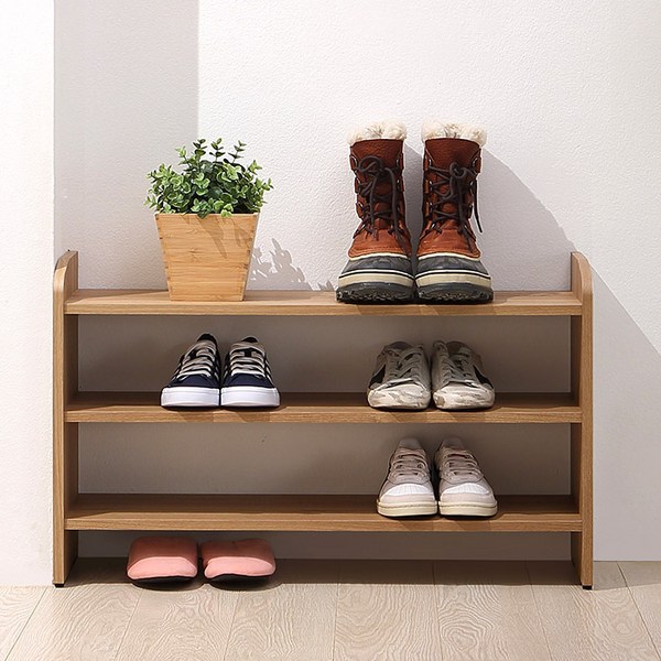  아라마가구 칸칸신발장 3단 와이드형, 오크 