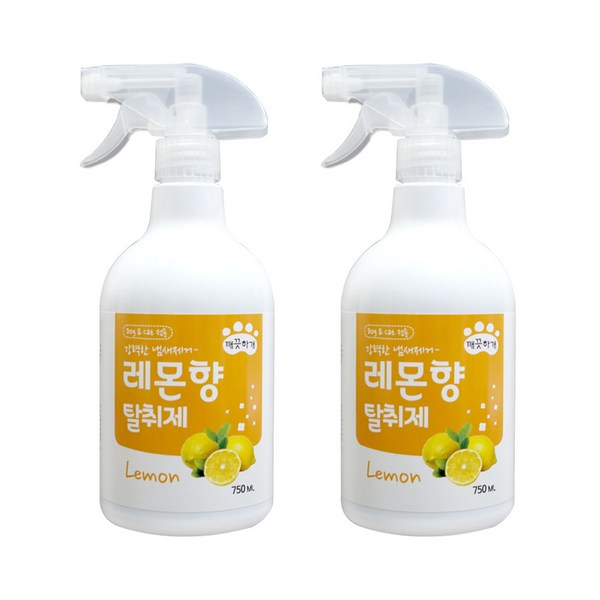  깨끗하개 반려견 탈취제 레몬향, 750ml, 2개 