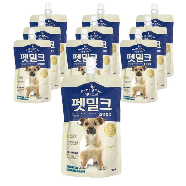 에버그로 펫밀크, 초유 함유 맛, 150ml, 10개