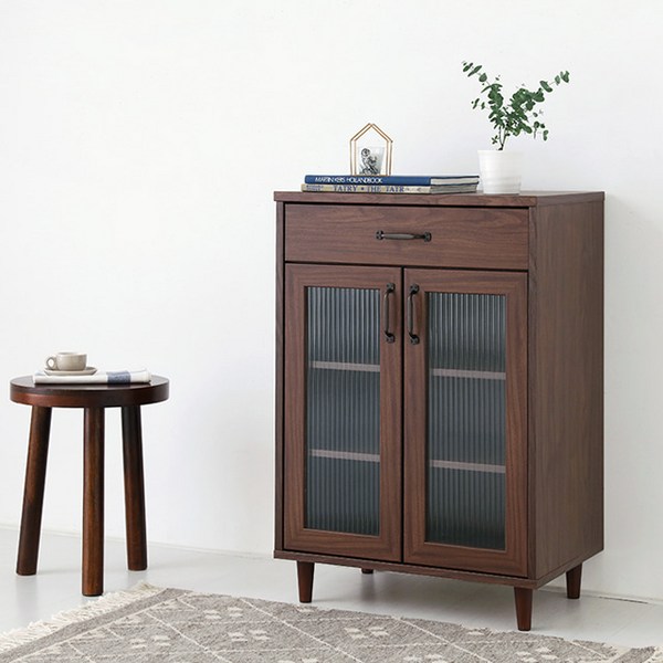  마켓비 LETANTO 서랍문 수납장 CHM9060, 브라운월넛베니어 