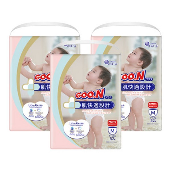 군 플러스 팬티형 기저귀 아동용, 중형(M), 156매