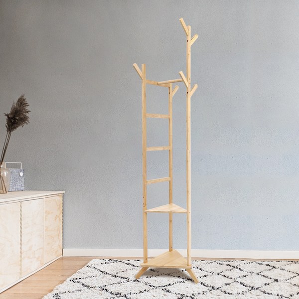  코멧 홈 다용도 대나무 스탠드 옷걸이 