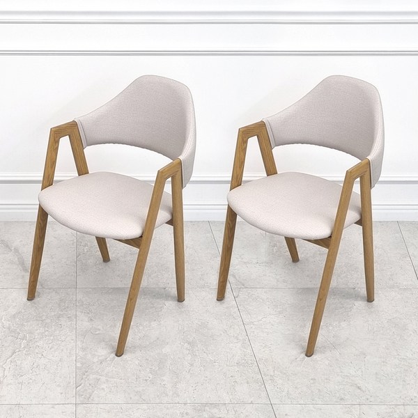  비에프컴퍼니 비올렛 수인 패브릭 스타일 의자 2p, 연그레이 