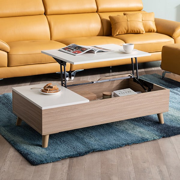  잉글랜더 뉴포트 LPM 투톤 리프트 테이블 방문설치, 내츄럴+화이트 