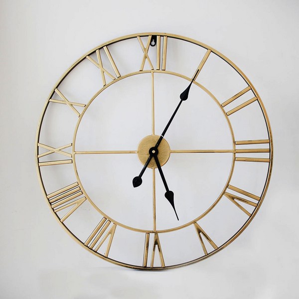 까사재클린 무소음 벽시계 클래식 60cm, 골드