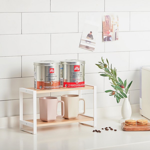 씨밀렉스 닛띵 다용도 미니 수납 선반 2단 소, 화이트