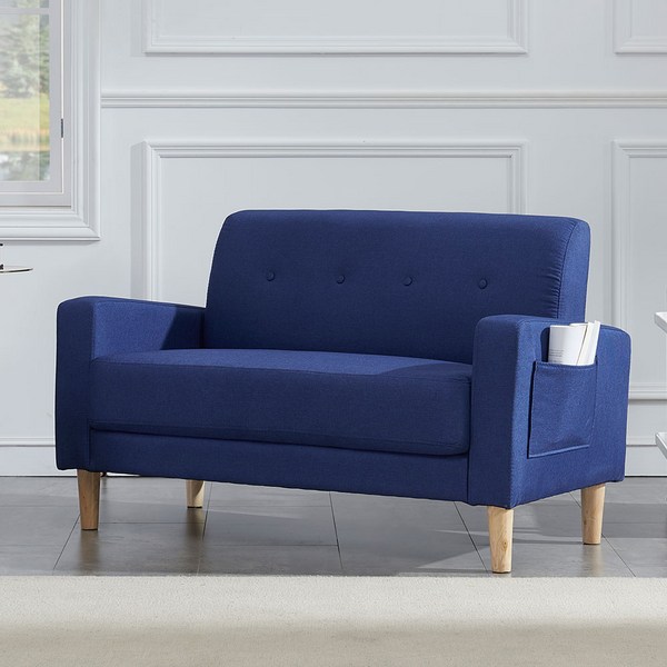 수오 포유 2인용 패브릭 소파, 블루(HJ-Z-01-2)