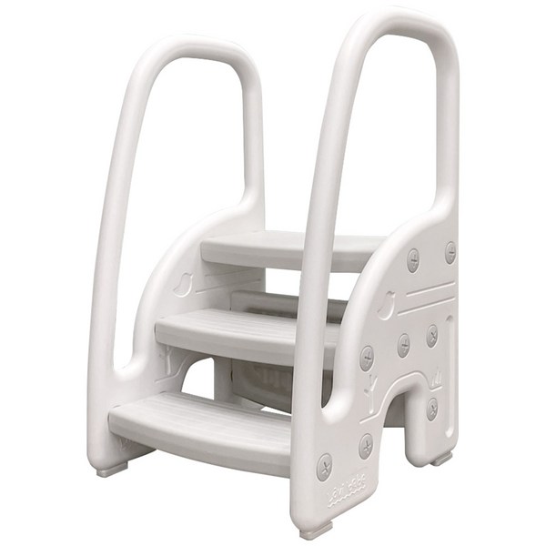 라비베베 미끄럼 사고방지 안전손잡이 3단 와이드 디딤대, 화이트, 1개