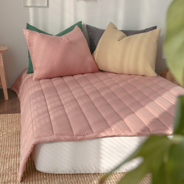 헬로우슬립 먼지없는 베이직 나노화이바 미끄럼방지 침대패드, 핑크