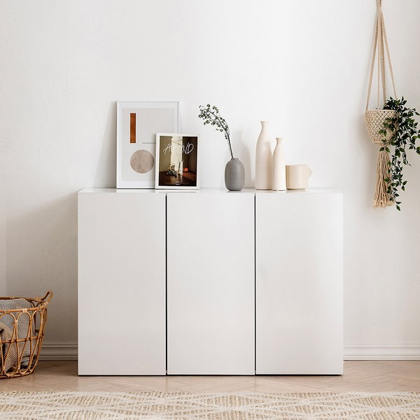 크렌시아 마릴렌 슬림 1100 수납장 방문설치, 화이트