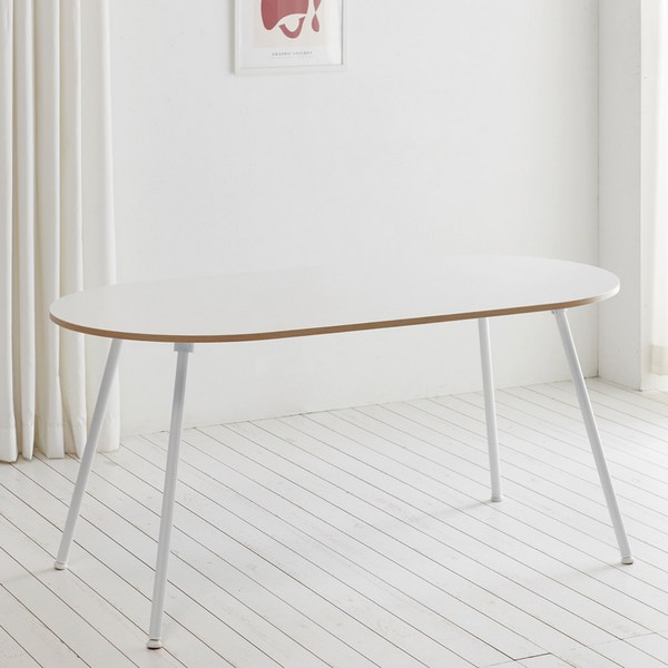  스칸디무드 쿠크 타원형 4-6인용 식탁 테이블 1600 x 800 mm, 화이트 