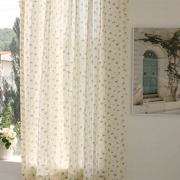 앤코튼 플라워 작은창 가리개 커튼 데브 플라워