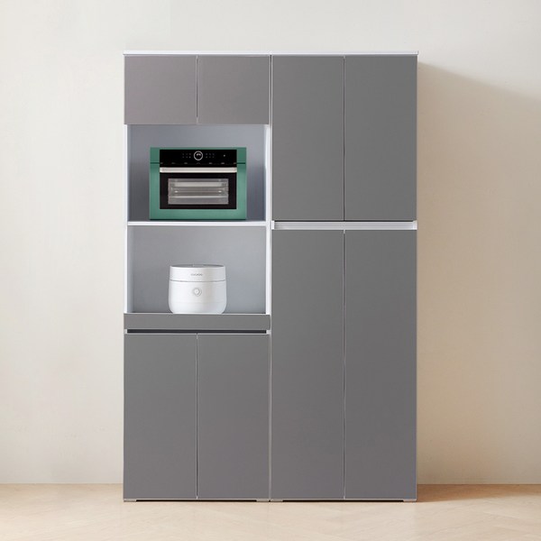라온퍼니쳐 BIG히트 키큰 렌지대 주방 수납장 세트 1200 방문설치, 그레이