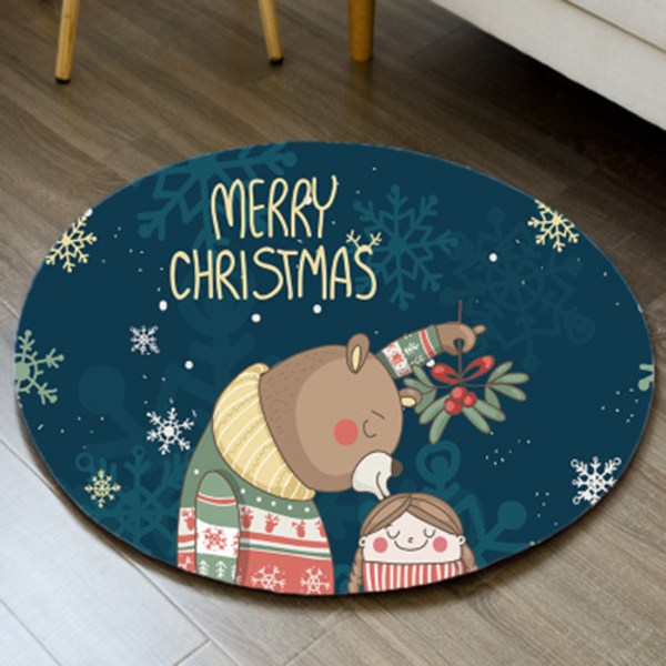  더플 메리 크리스마스 원형 러그원 