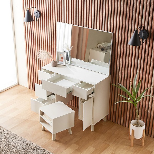 데이지 수납 화장대 + 스툴 방문설치, 화이트