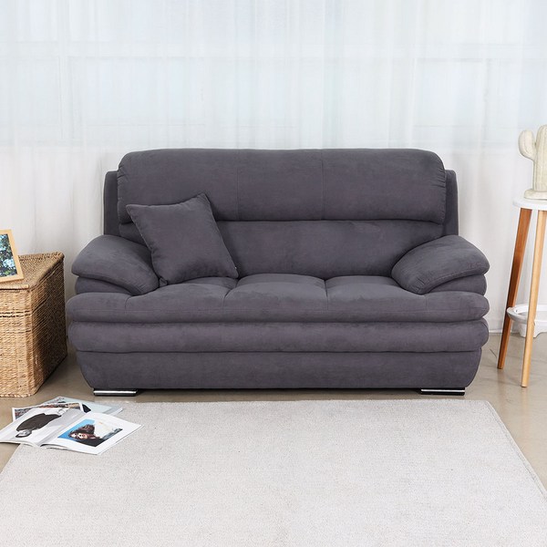  레브 린즈 아쿠아 텍스 2인용 소파 방문설치, 다크그레이, 랜덤발송(쿠션) 