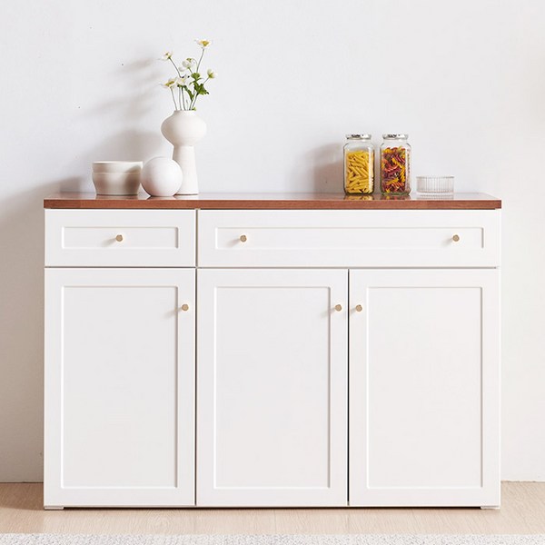 파로마 에비뉴 서랍수납장 1200 방문설치, 크림화이트