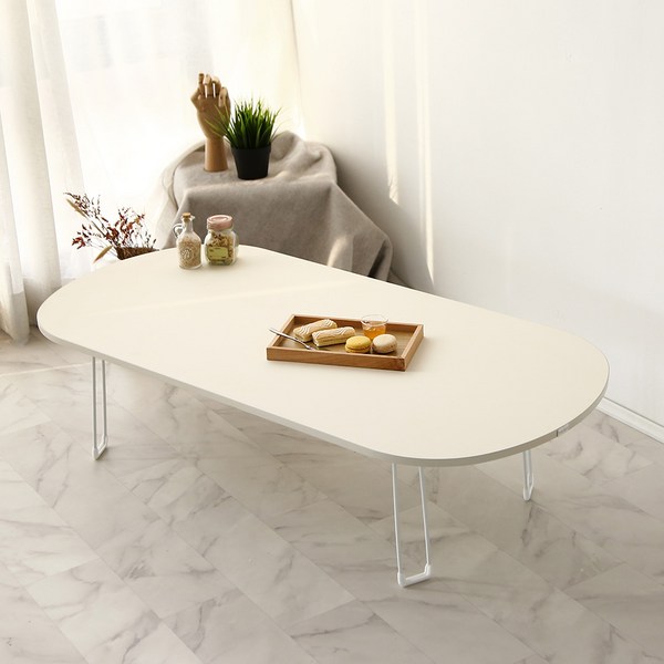 LPM 샤르망 타원형 접이식 테이블 1200 x 600 mm, 샌드베이지